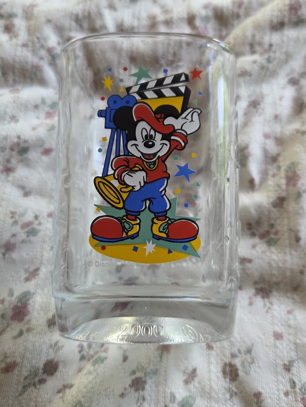 Disney Mickey Mouse Colorful Glass Tumbler - Red/Blue/Yellow